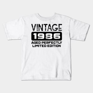 Birthday Gift Vintage 1986 Aged Perfectly Kids T-Shirt